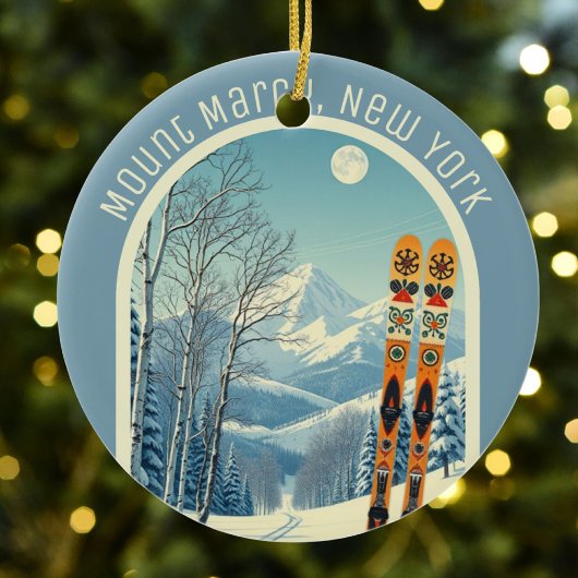 Mount Marcy New York ski area souvenir  Keramisch Ornament