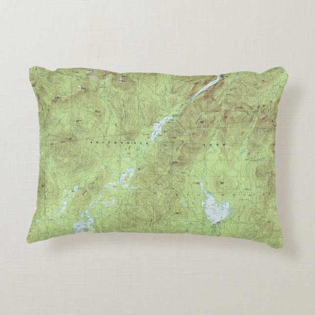 Mount Marcy Topographic Map - Adirondack Park Accent Kussen (Achterkant)