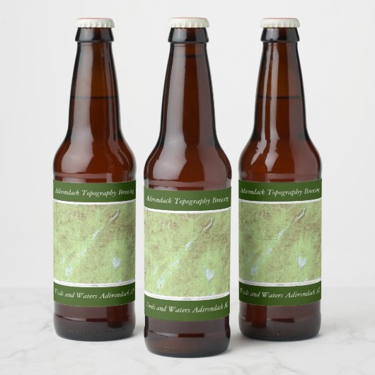 Mount Marcy Topographic Map - Adirondack Park Bier Etiket (Flessen)