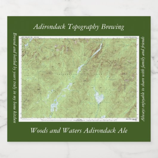 Mount Marcy Topographic Map - Adirondack Park Bier Etiket (Enkel label)