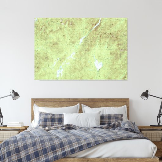 Mount Marcy Topographic Map - Adirondack Park Canvas Afdruk (Insitu (Slaapkamer))