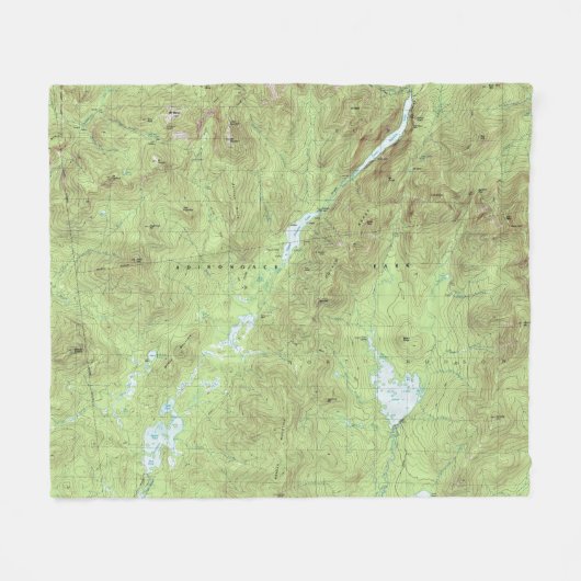 Mount Marcy Topographic Map - Adirondack Park Fleece Deken (Voorkant (Horizontaal))