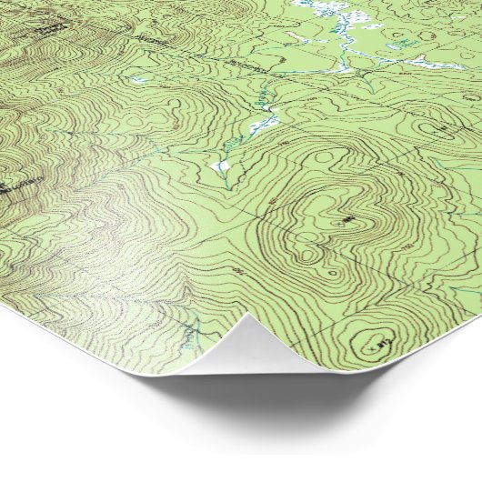 Mount Marcy Topographic Map - Adirondack Park Foto Afdruk (Hoek)