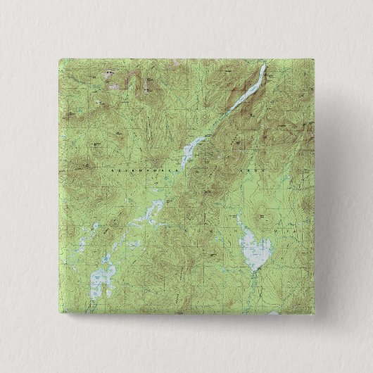 Mount Marcy Topographic Map - Adirondack Park Vierkante Button 5,1 Cm (Voorkant)