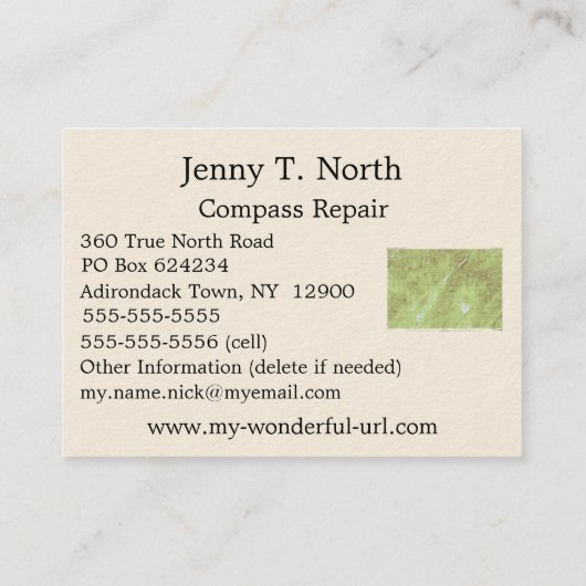 Mount Marcy Topographic Map - Adirondack Park Visitekaartje (Achterkant)