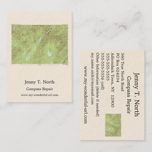 Mount Marcy Topographic Map - Adirondack Park Visitekaartje (Voorkant / Achterkant)