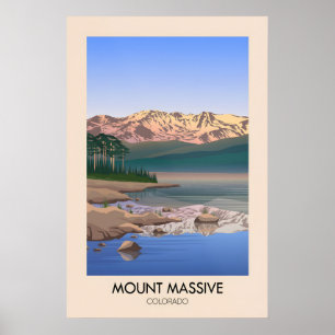 Mount Massive Colorado USA Reisposter Poster