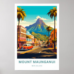 Mount Maunganui Nieuw-Zeeland Reisprint Poster