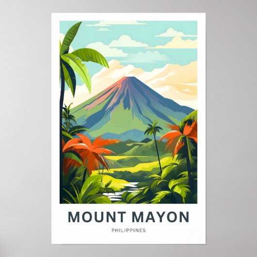 Mount Mayon Filipijnen Reisprint Poster (Voorkant)