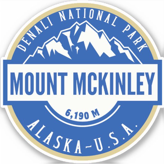 Mount Mckenley Denali National park Alaska Sticker (Voorkant)