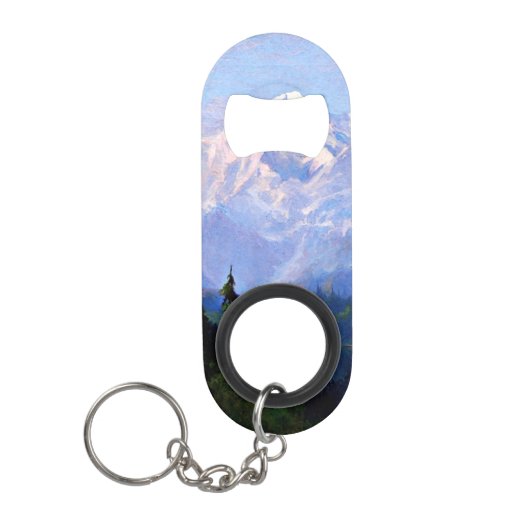 Mount McKinley, Alaska, beeldende kunst schilderen Mini Flessenopener (Voorkant)