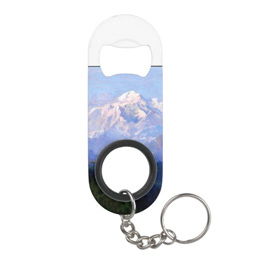 Mount McKinley, Alaska, beeldende kunst schilderen Mini Flessenopener (Achterkant)