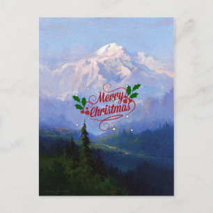Mount McKinley, Alaska - Vrolijk Kerstfeest Feestdagenkaart