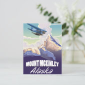 Mount McKinley vintage reisposter Briefkaart (Staand voorkant)