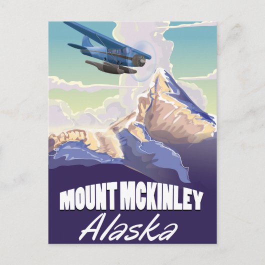 Mount McKinley vintage reisposter Briefkaart (Voorkant)