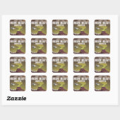 Mount Merapi Indonesië vintage cartoonaffiche Vierkante Sticker (Vel)