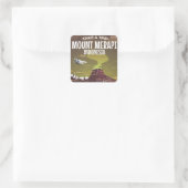 Mount Merapi Indonesië vintage cartoonaffiche Vierkante Sticker (Tas)