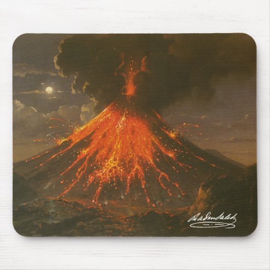 "Mount Merapi op Java"Raden Saleh® Muismat (Voorkant)