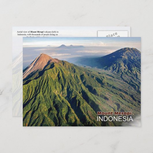 Mount Merapi Volcano in Indonesië Briefkaart (Voorkant / Achterkant)