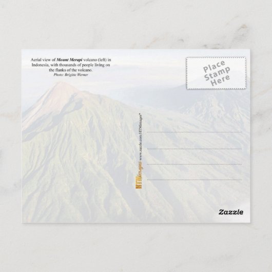 Mount Merapi Volcano in Indonesië Briefkaart (Achterkant)