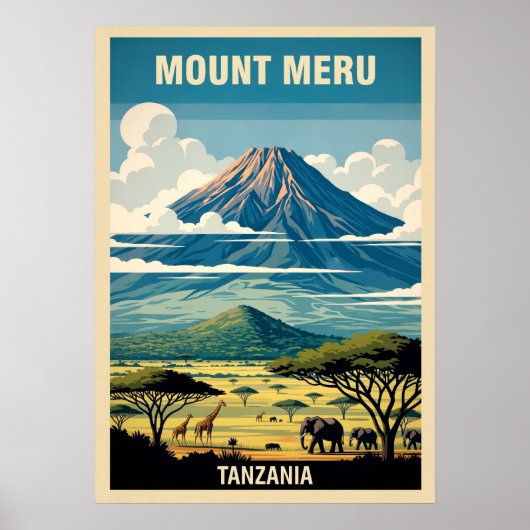 Mount Meru Tanzania V01 Poster (Voorkant)