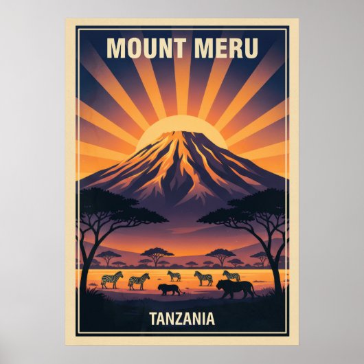 Mount Meru Tanzania V06 Poster (Voorkant)