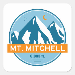 Mount Mitchell North Carolina Stars Moon Vierkante Sticker
