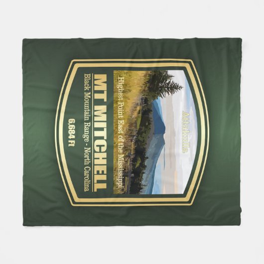 Mount Mitchell (PF) Fleece Deken (Voorkant (Horizontaal))