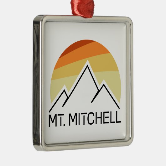 Mount Mitchell Retro Metalen Ornament (Rechts)
