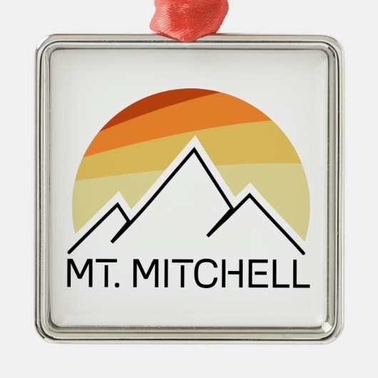 Mount Mitchell Retro Metalen Ornament (Voorkant)