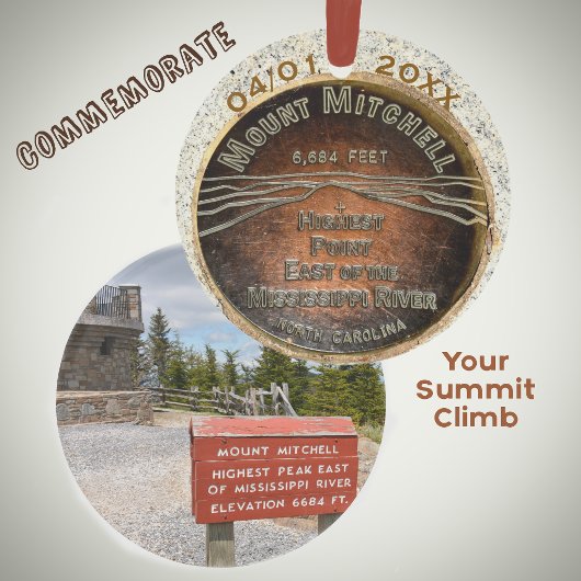 Mount Mitchell Summit Markering Blue Ridge Mountai Ornament