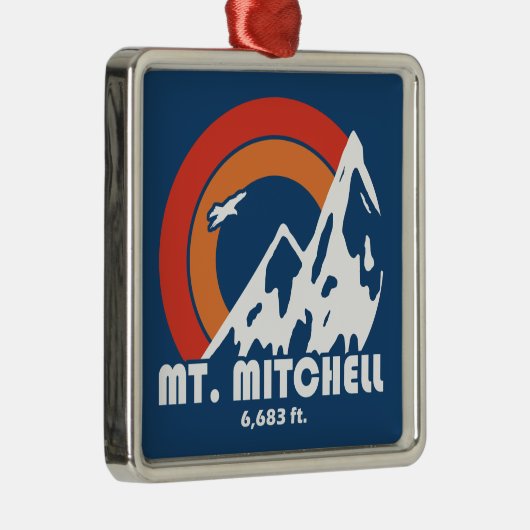 Mount Mitchell Sun Eagle Metalen Ornament (Rechts)
