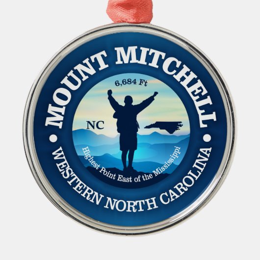 Mount Mitchell (V) Metalen Ornament (Voorkant)