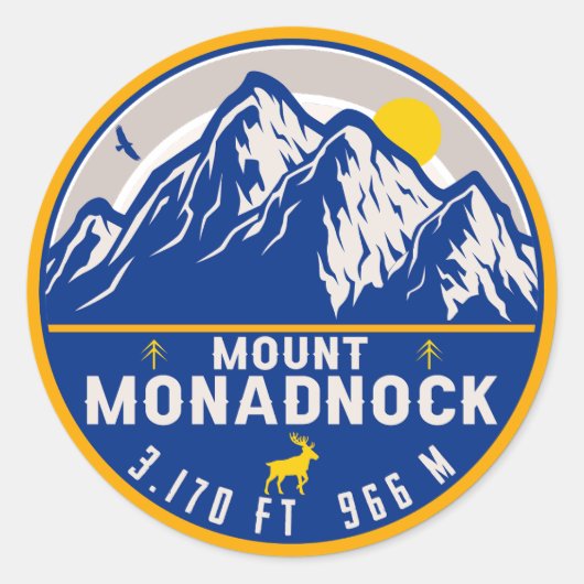 Mount Monadnock New Hampshire Souvenirs Ronde Sticker (Voorkant)