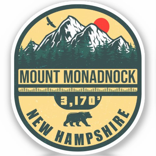 Mount Monadnock New Hampshire  Souvenirs Sticker (Voorkant)