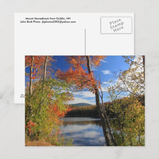Mount Monadnock uit Dublin NH Howe Reservoir Briefkaart (Voorkant / Achterkant)