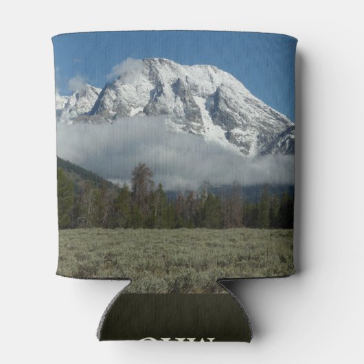 Mount Moran en Clouds in Grand Teton Blikjeskoeler (Achterkant)