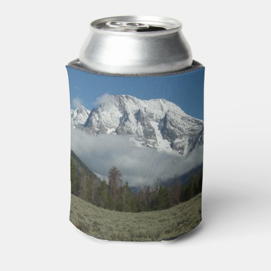 Mount Moran en Clouds in Grand Teton Blikjeskoeler (Blikje Achterkant)