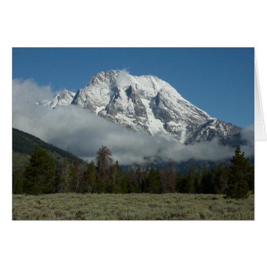 Mount Moran en wolken bij Grand Teton (Voorkant Horizontaal)