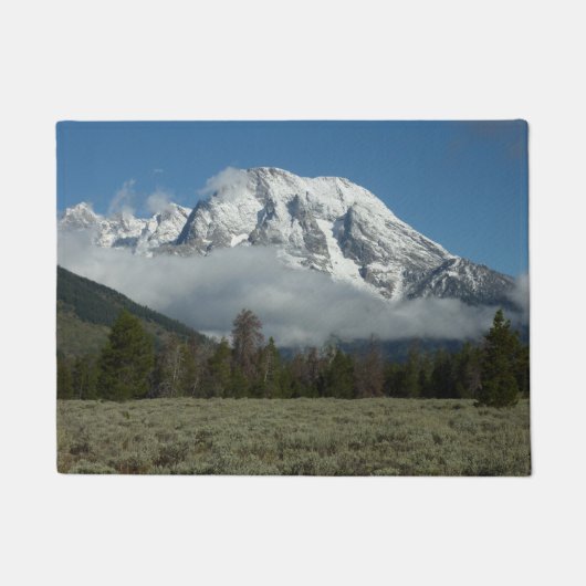 Mount Moran en wolken bij Grand Teton Deurmat (Voorkant)