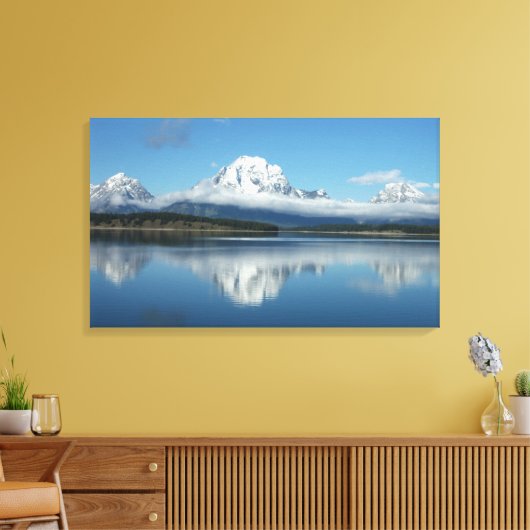Mount Moran Reflection in Grand Teton Canvas Afdruk (Insitu (Woonkamer))