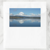 Mount Moran Reflection in Grand Teton Rechthoekige Sticker (Tas)