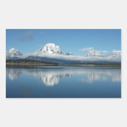 Mount Moran Reflection in Grand Teton Rechthoekige Sticker (Voorkant)