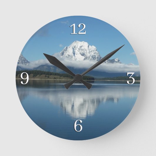 Mount Moran Reflection in Grand Teton Ronde Klok (Voorkant)