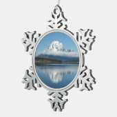 Mount Moran Reflection in Grand Teton Tin Sneeuwvlok Ornament (Rechts)