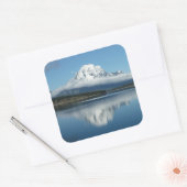 Mount Moran Reflection in Grand Teton Vierkante Sticker (Envelop)