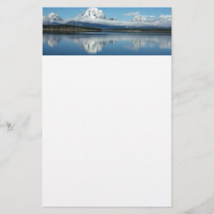 Mount Moran-weerkaatsing bij Grand Teton Briefpapier