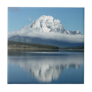 Mount Moran-weerkaatsing bij Grand Teton Tegeltje