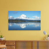 Mount Moran weerspiegeling bij Grand Teton Canvas Afdruk (Insitu (Woonkamer))