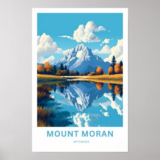 Mount Moran Wyoming Reisprint Poster (Voorkant)